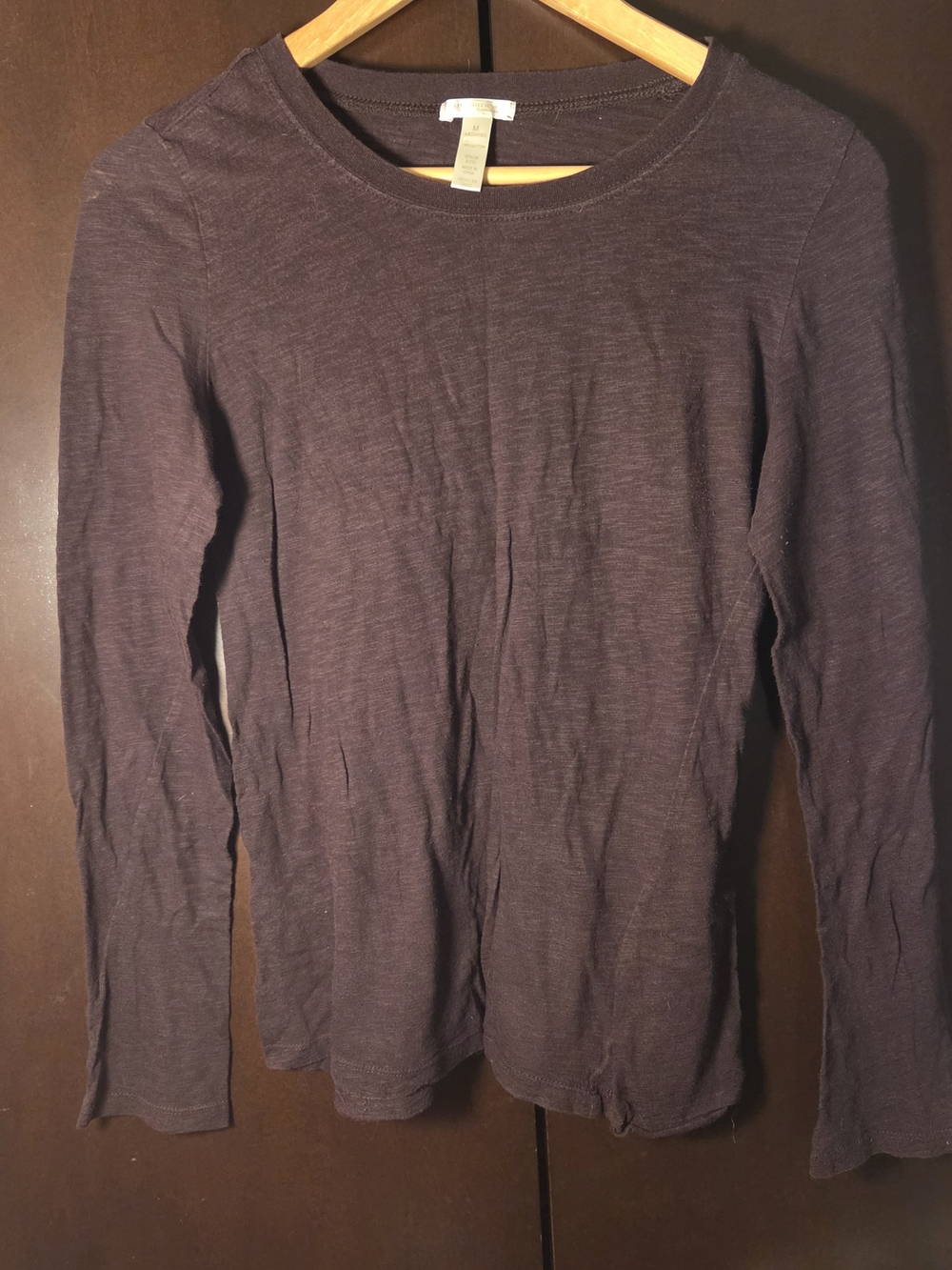 Ambiance Apparel Brown Long Sleeve Crewneck Top Women Size Medium Juniors'